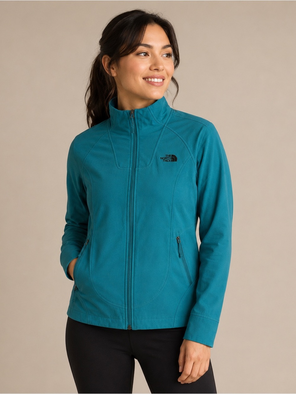 The North Face WindWall Soft Shell Jacket Teal Full Zip Women’s Small